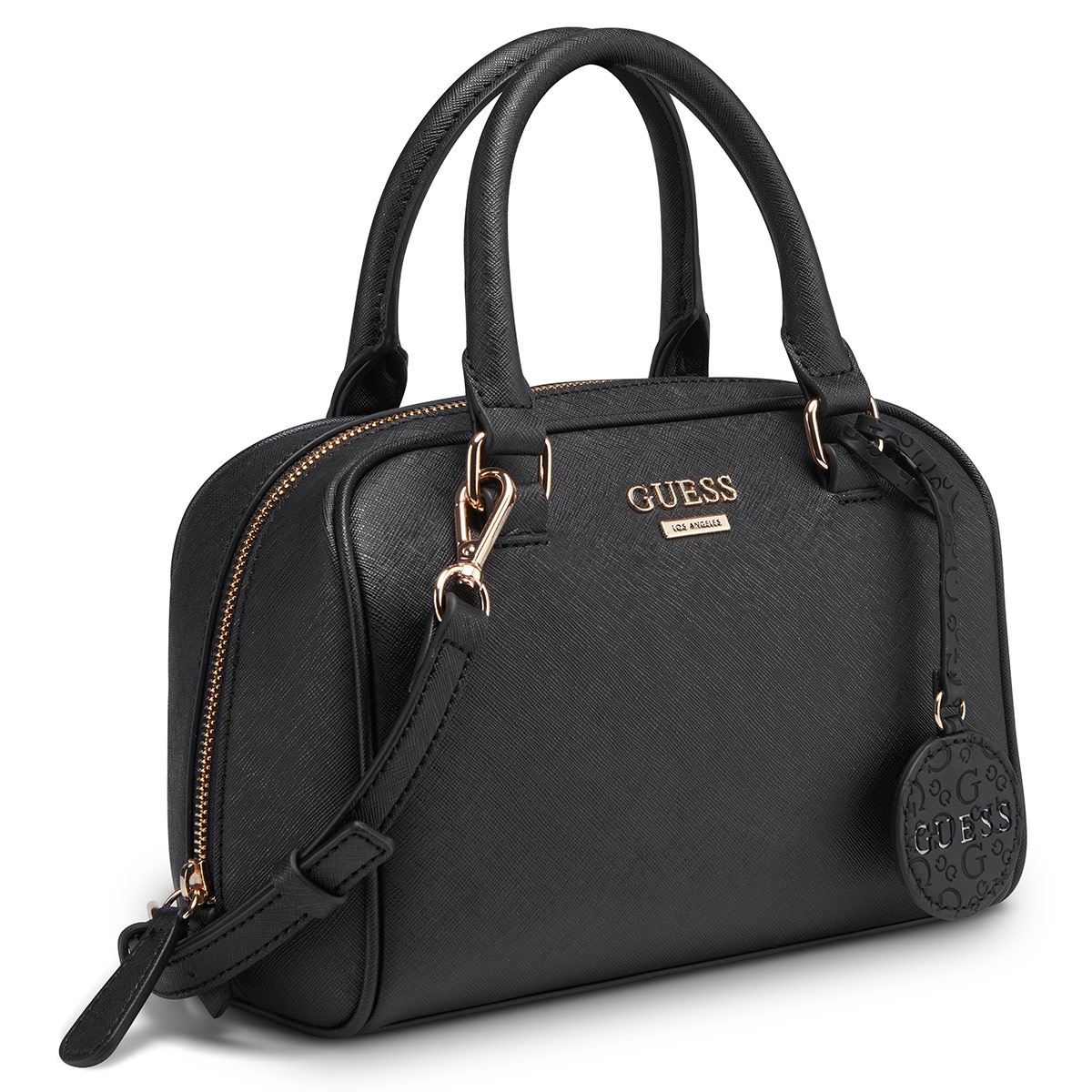 Bolsa Guess Factory Satchel En Color Negro