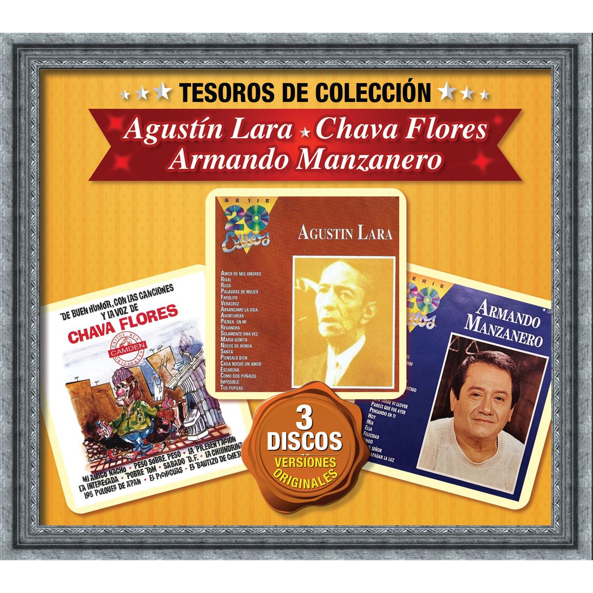 3CDs Tesoros de Colección Varios Manzanero Lara y Flores