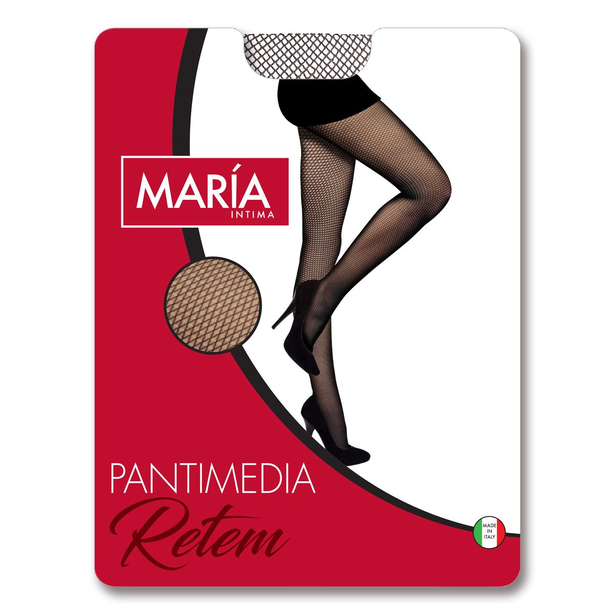 Pantimedia María Intima 1736 microred chica mediana negro