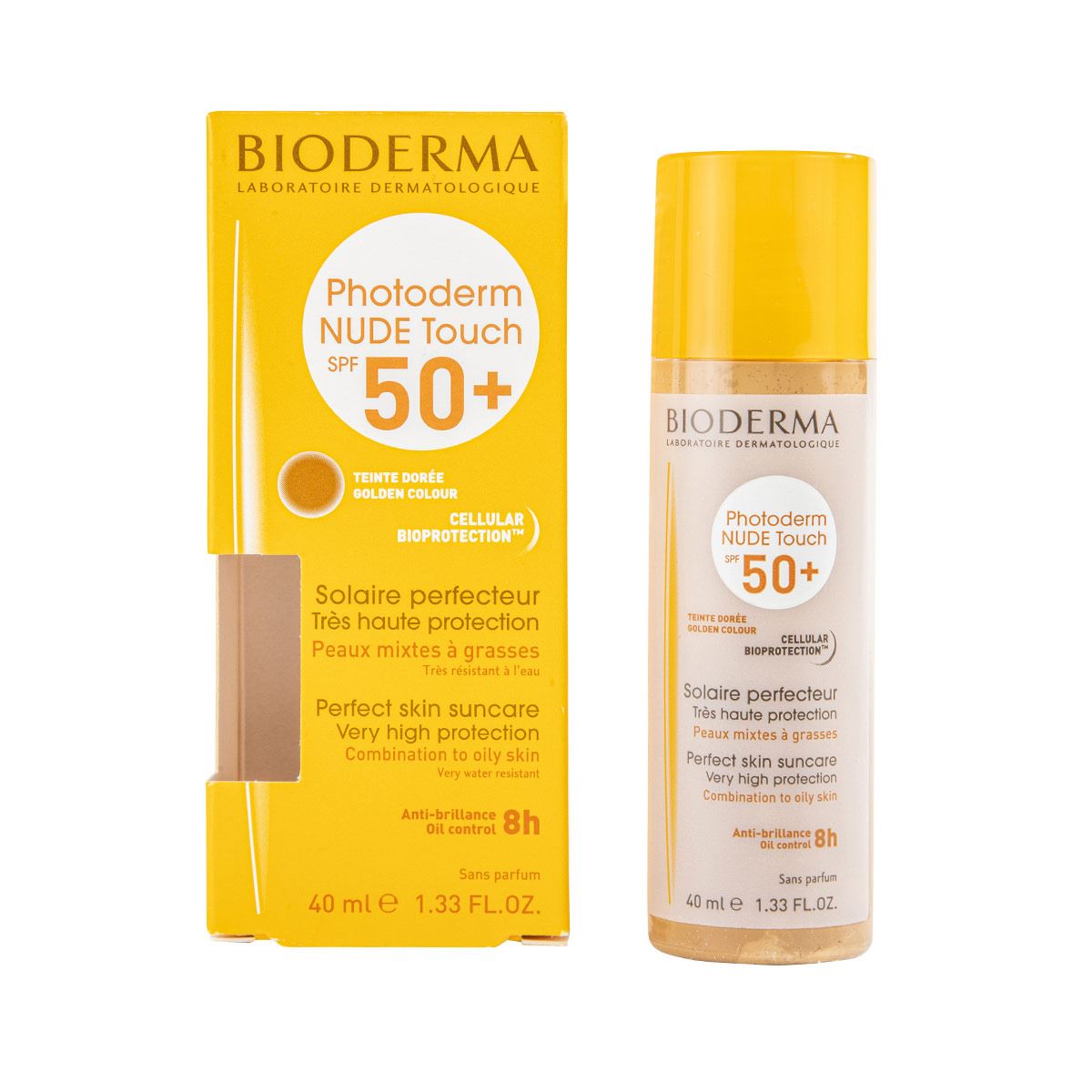 Bioderma Photoderm Nude Touch Protector Solar Tono Dorado SPF50 Efect