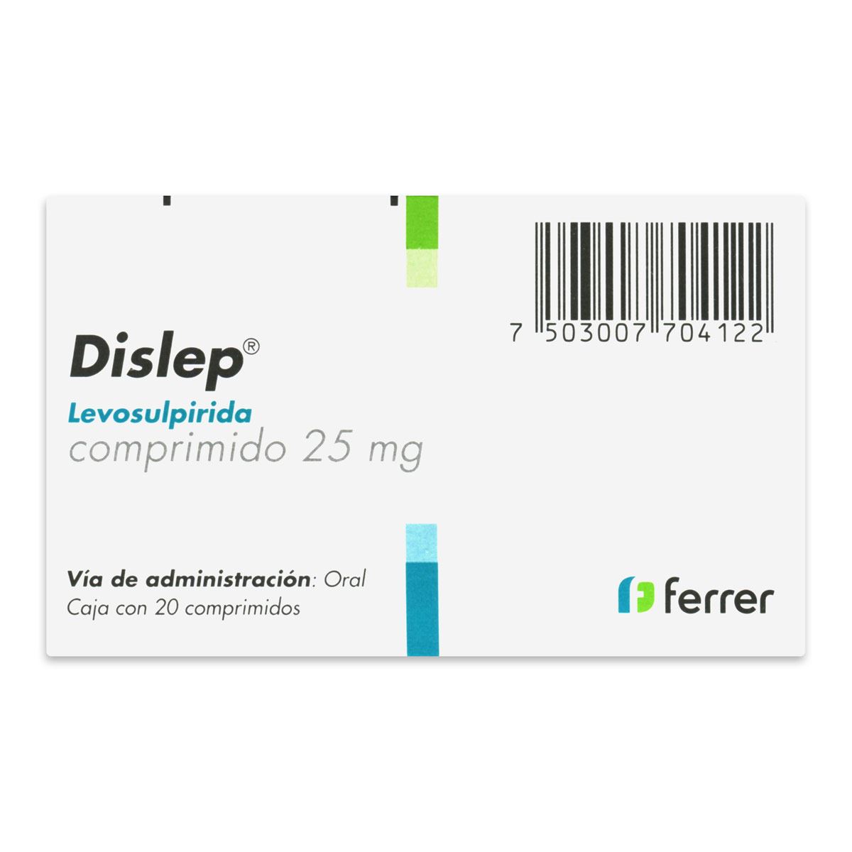 Dislep 25 Mg 20 Comprimidos