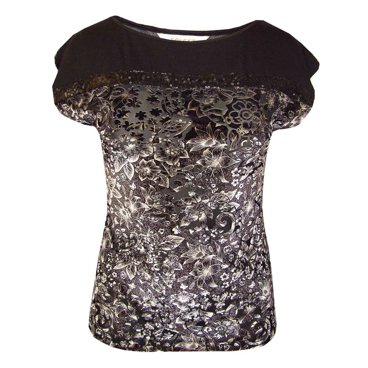 Blusa Con Brocado Lentejuelas Foley S