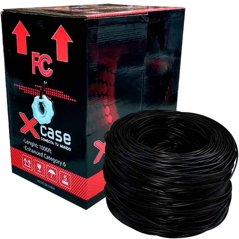 Bobina De Cable Utp Xcase Cat Negro Hilos Metros Acccable