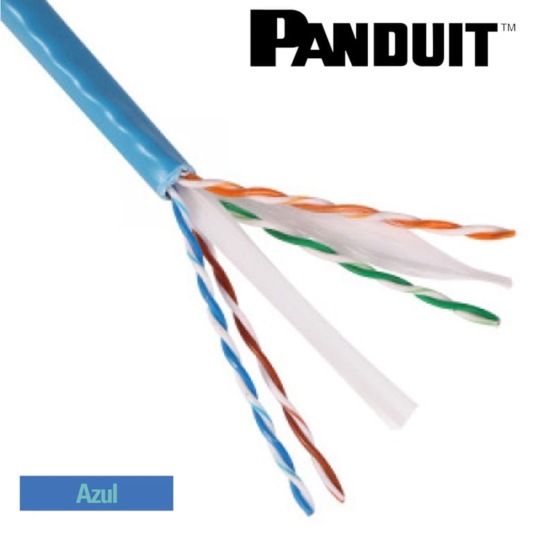 Bobina Cable De Red Panduit 24 AWG Cat 6 305 Metros Azul