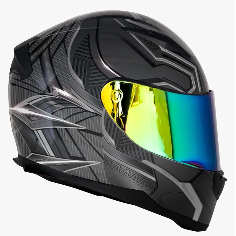 Casco Para Moto Kov Novak Blackat Mate Con Mica Iridium