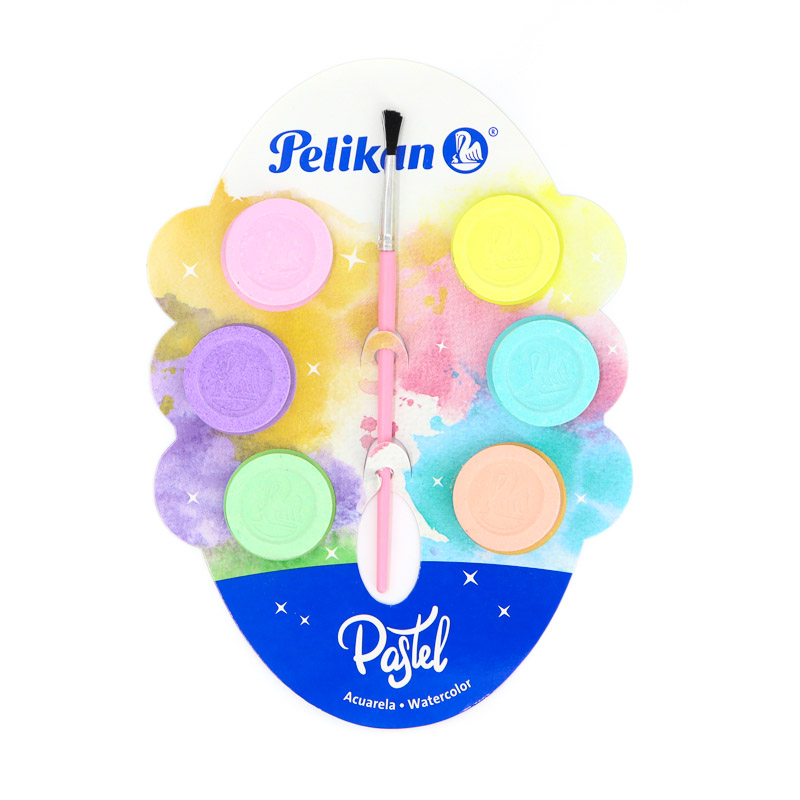 Acuarelas Pastel Pelikan 6 Colores Con Pincel