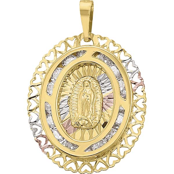 Medalla Virgen Guadalupe Circonias Oro K