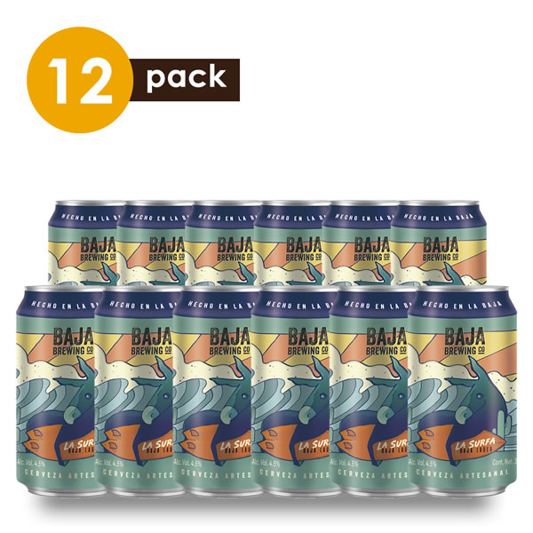 Cerveza Artesanal Baja Brewing La Surfa Cervexxa Beerpack 12