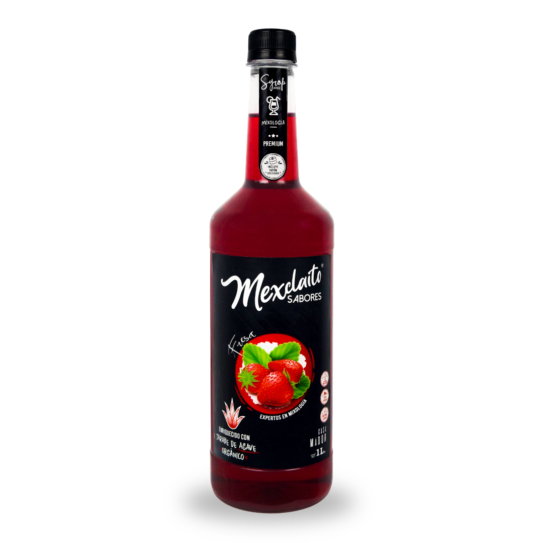 Mexclaito Premium Jarabe Syrop Sabor Fresa 1 Litro