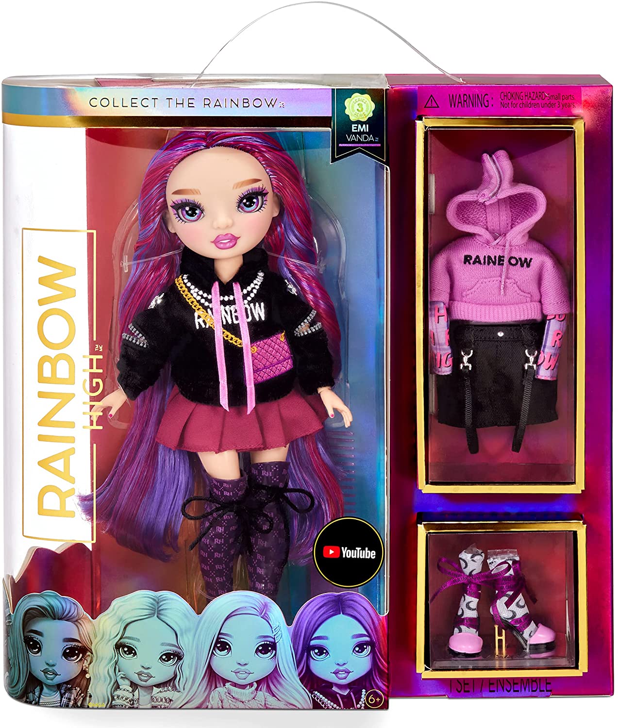 Rainbow High Muñeca Emi Vanda 2 Outfits