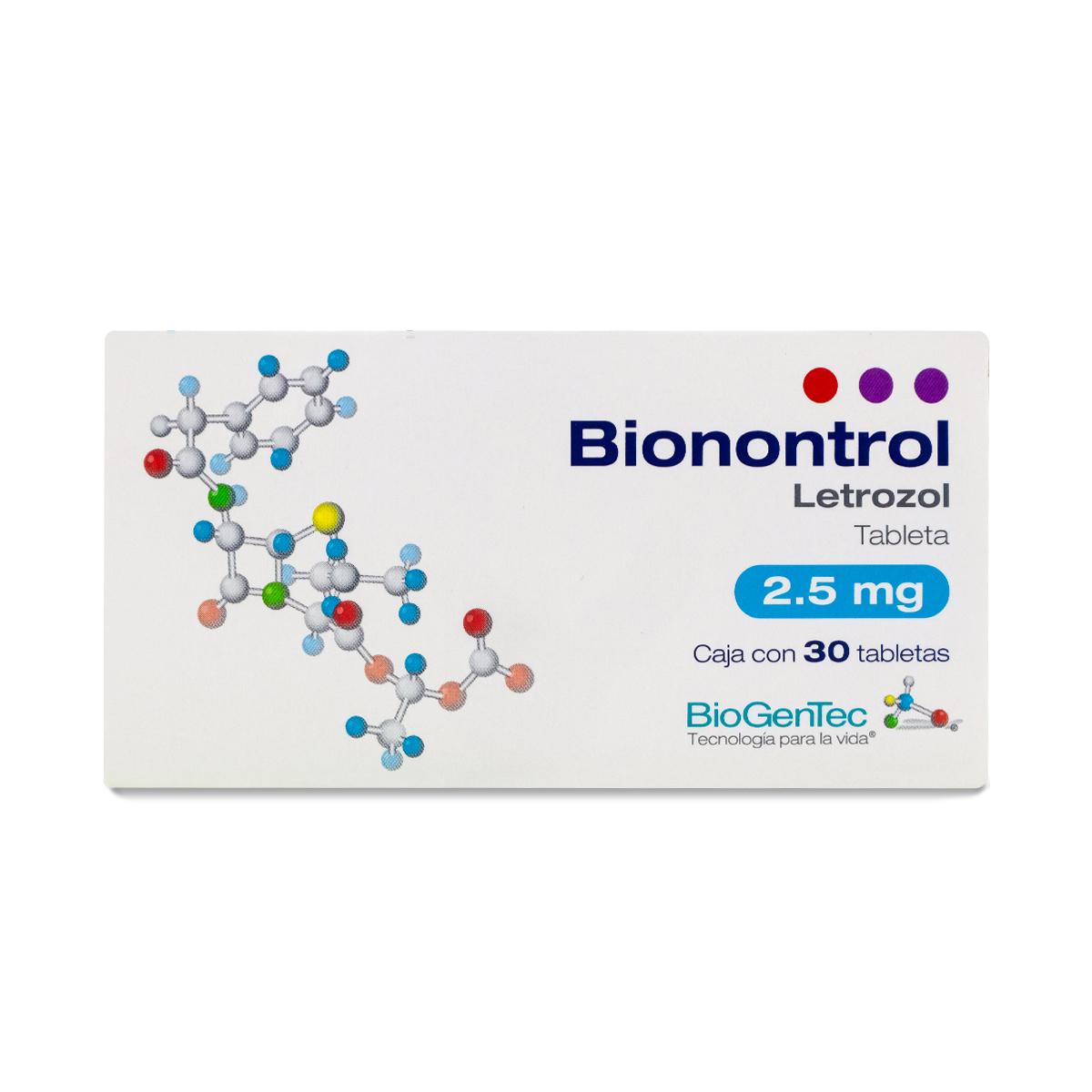 Medicamento Bionontrol Letrozol 30 Tabletas 2 5mg Biogentec