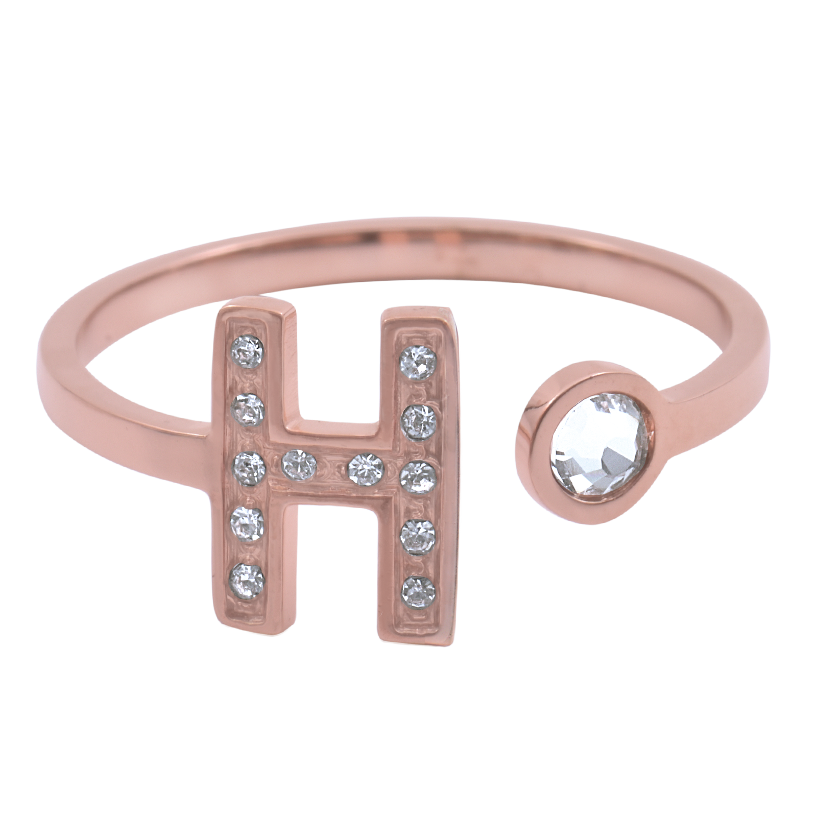 Luckyly Anillos De Mujer De Inicial Letra H Ajustables Acero