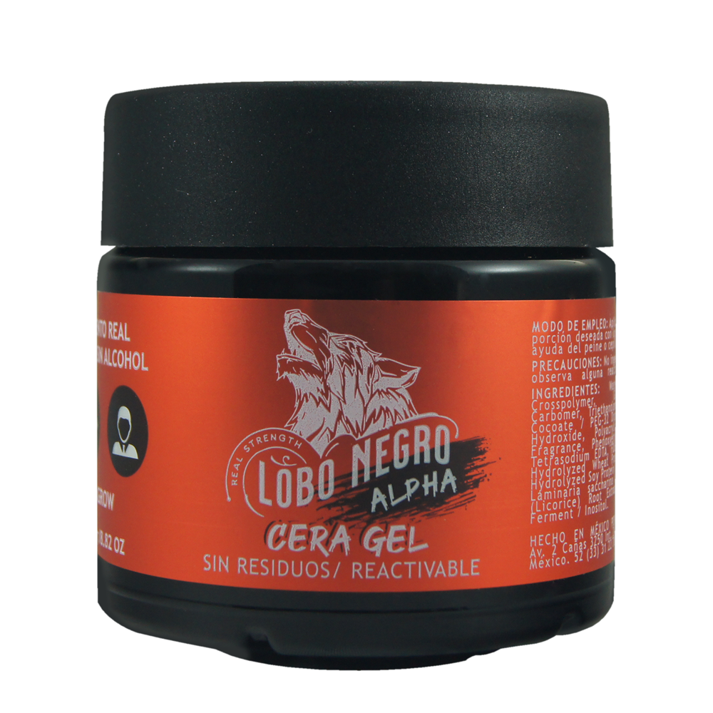 Cera Gel Lobo Negro Alpha Con Cencagrow Cabello Y Barba 250g