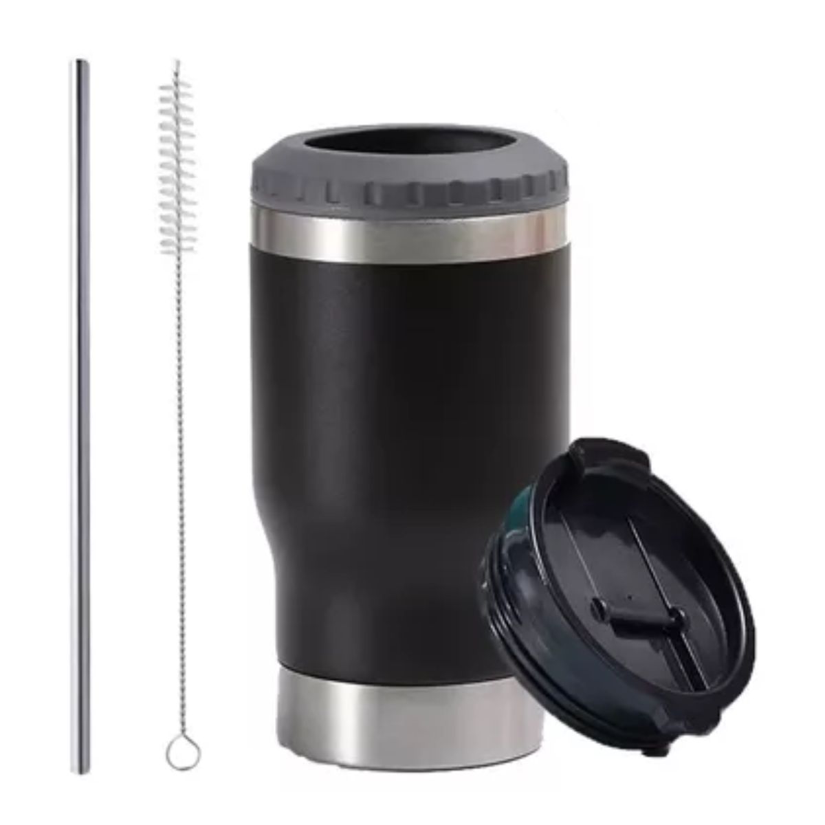 Portalatas De Cerveza De Acero Inoxidable Vaso Térmico 14oz Negro