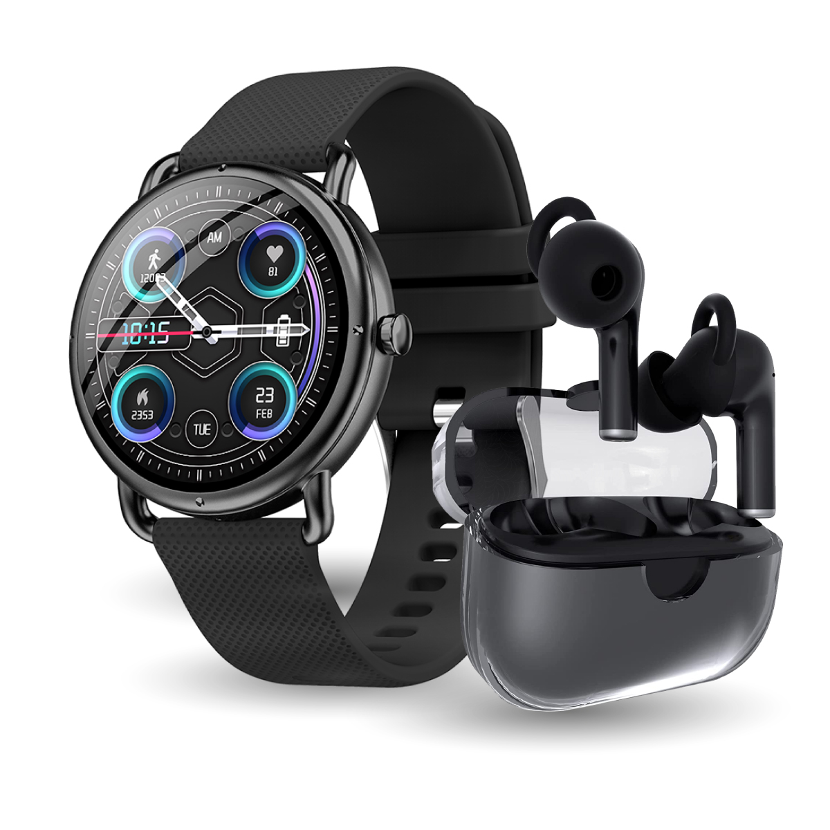 Smartwatch Binden Era One Silicon Negro One Pods Negros