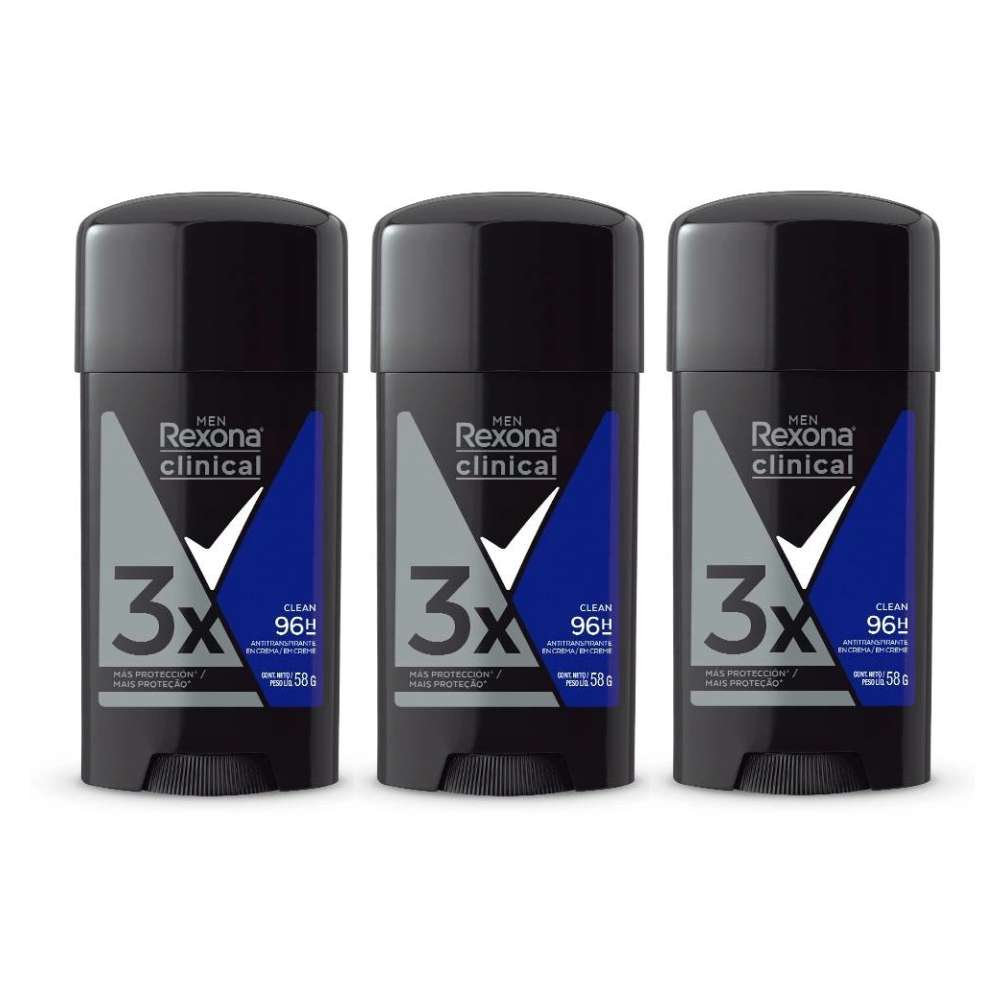 Antitranspirante En Crema Rexona Clinical Para Hombre 58g C U 3 Piezas