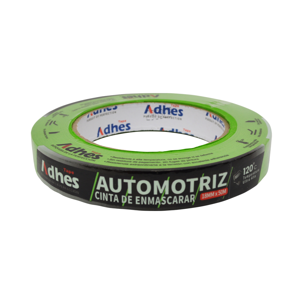 Cinta De Enmascarar Verde Automotriz Adhes Mm X M