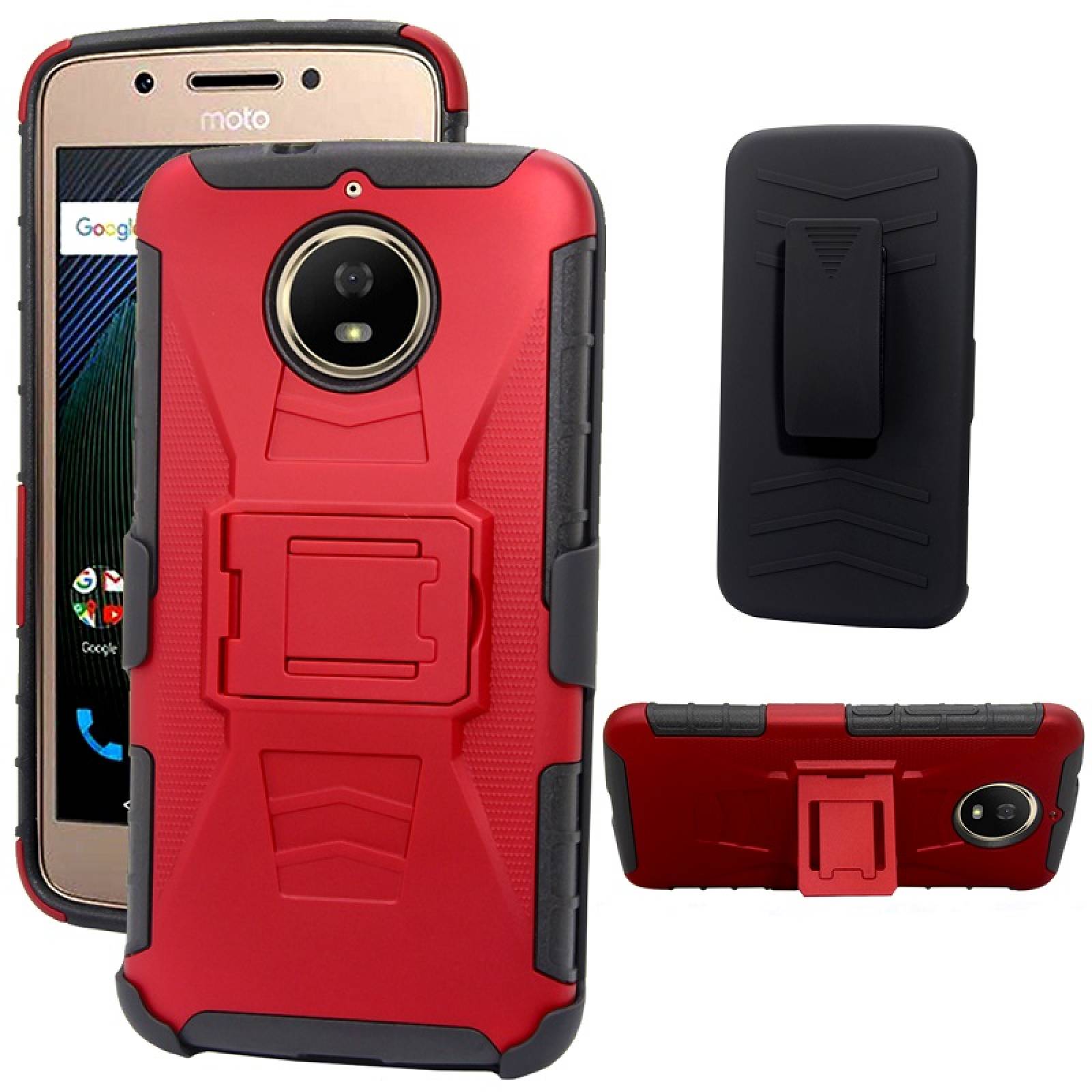 Funda Clip 3 En 1 Moto G5s Plus XT1806 Protector Case Uso Rudo Iron B