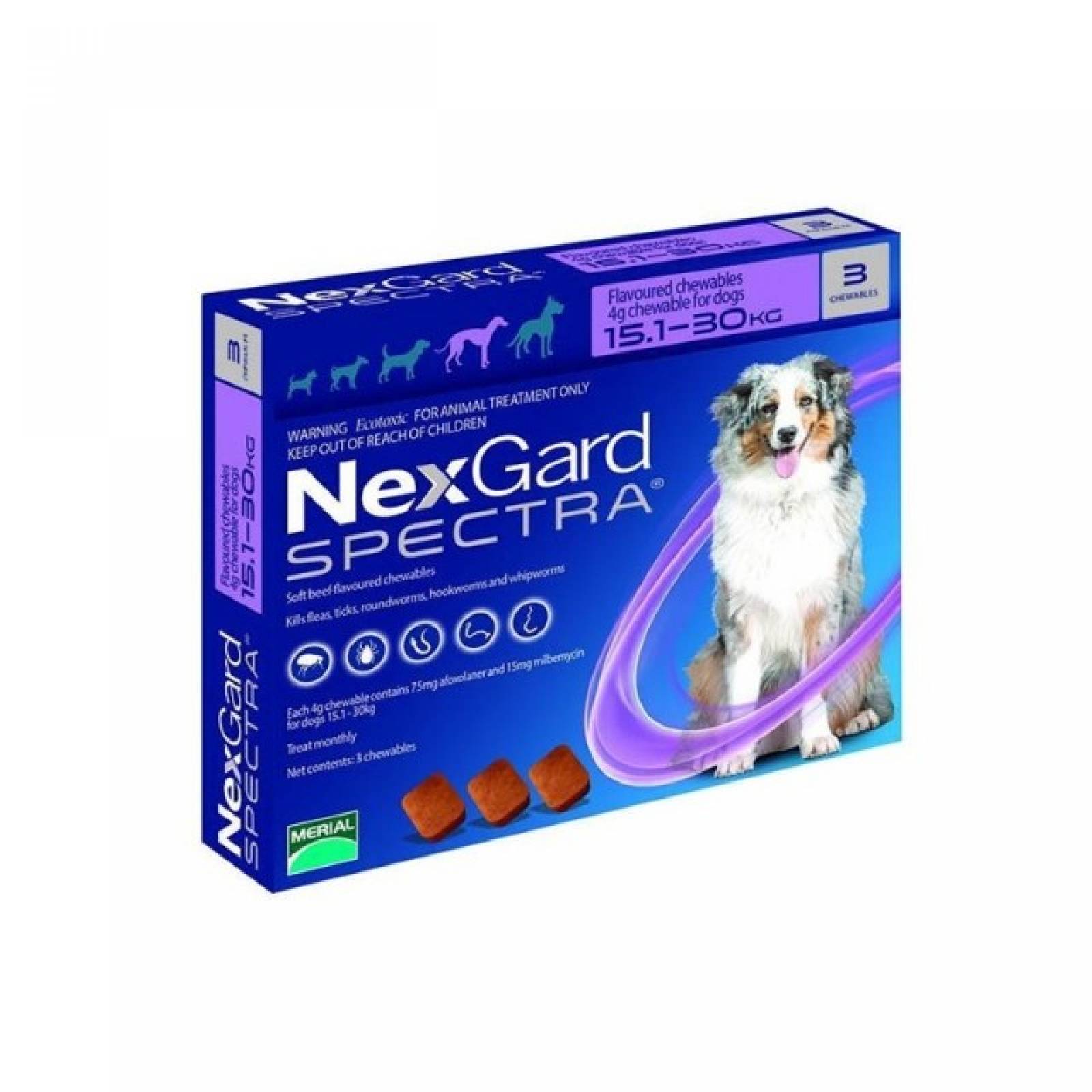 NexGard Spectra Endectoparasiticida Perro L 15 30 Kg 3 Tab Masticable