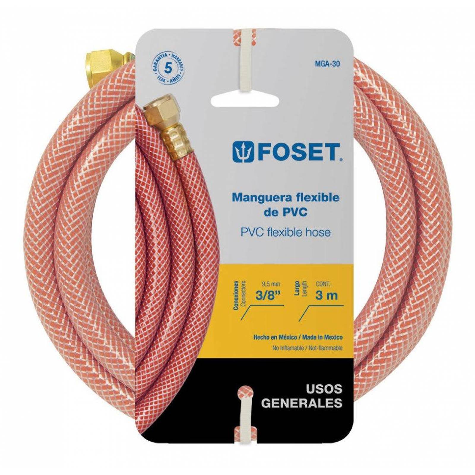 Manguera Flexible Pvc 3 8 Con Conexión 3m Foset 45012