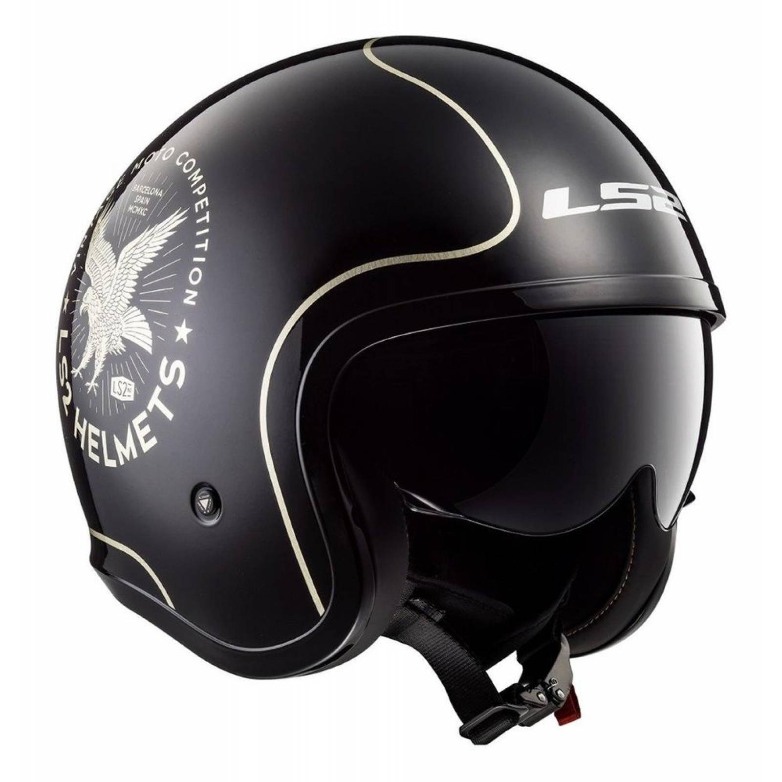 Casco Abierto Ls Of Spitfire Flier Negro Brillante