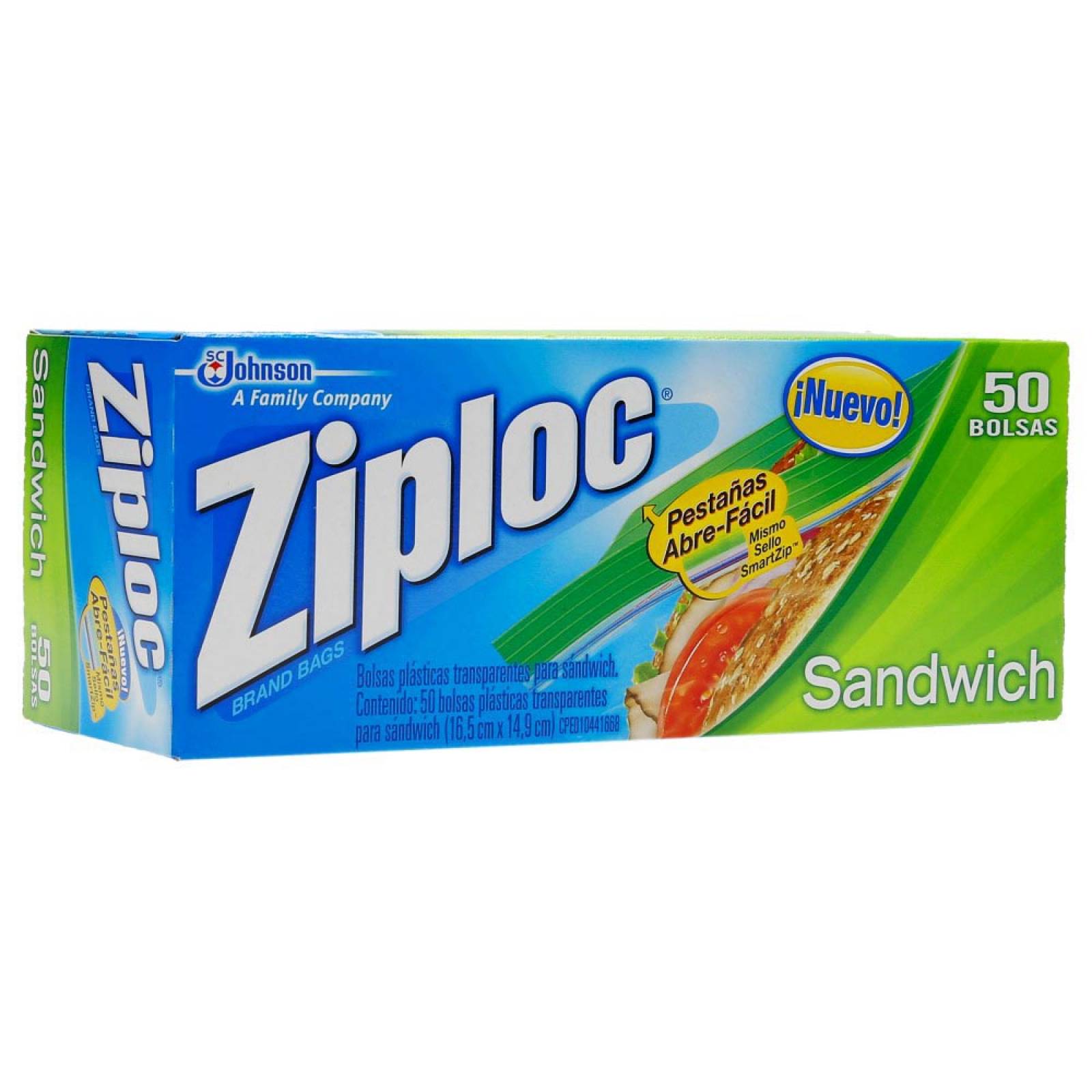 Ziploc Bolsas Para Sandwich Caja 50 Piezas