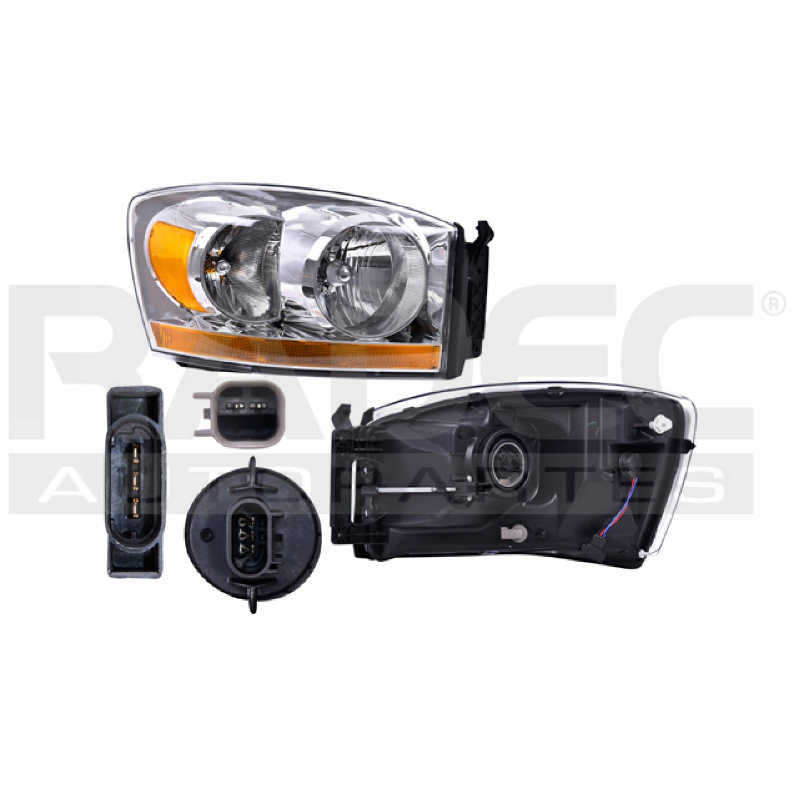 Faro Dodge Ram 2006 2007 2008 Derrecho Con Franja Xpo