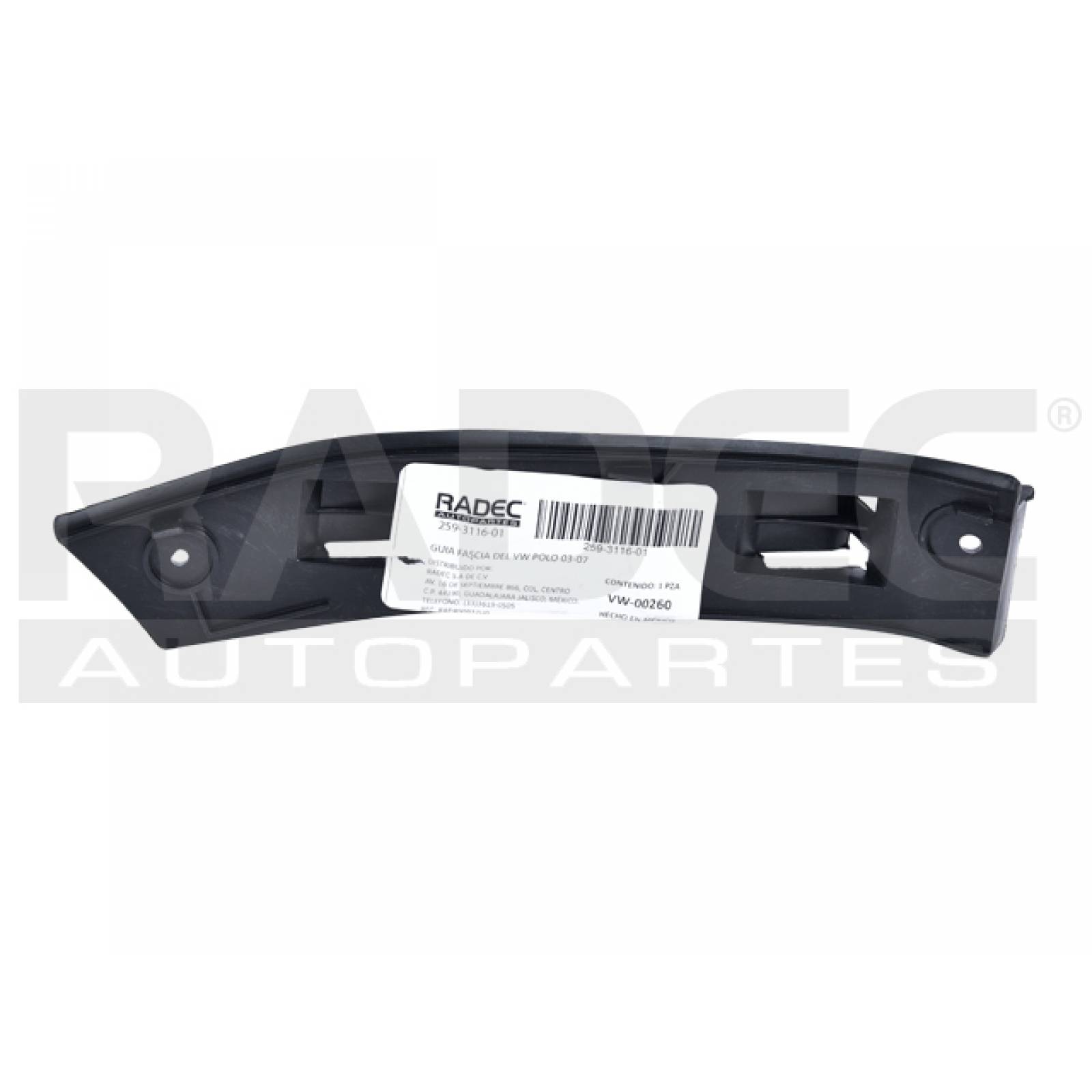 GUIA FASCIA DELANTERA VW POLO 2003 2007 IZQ ALTA CALIDAD