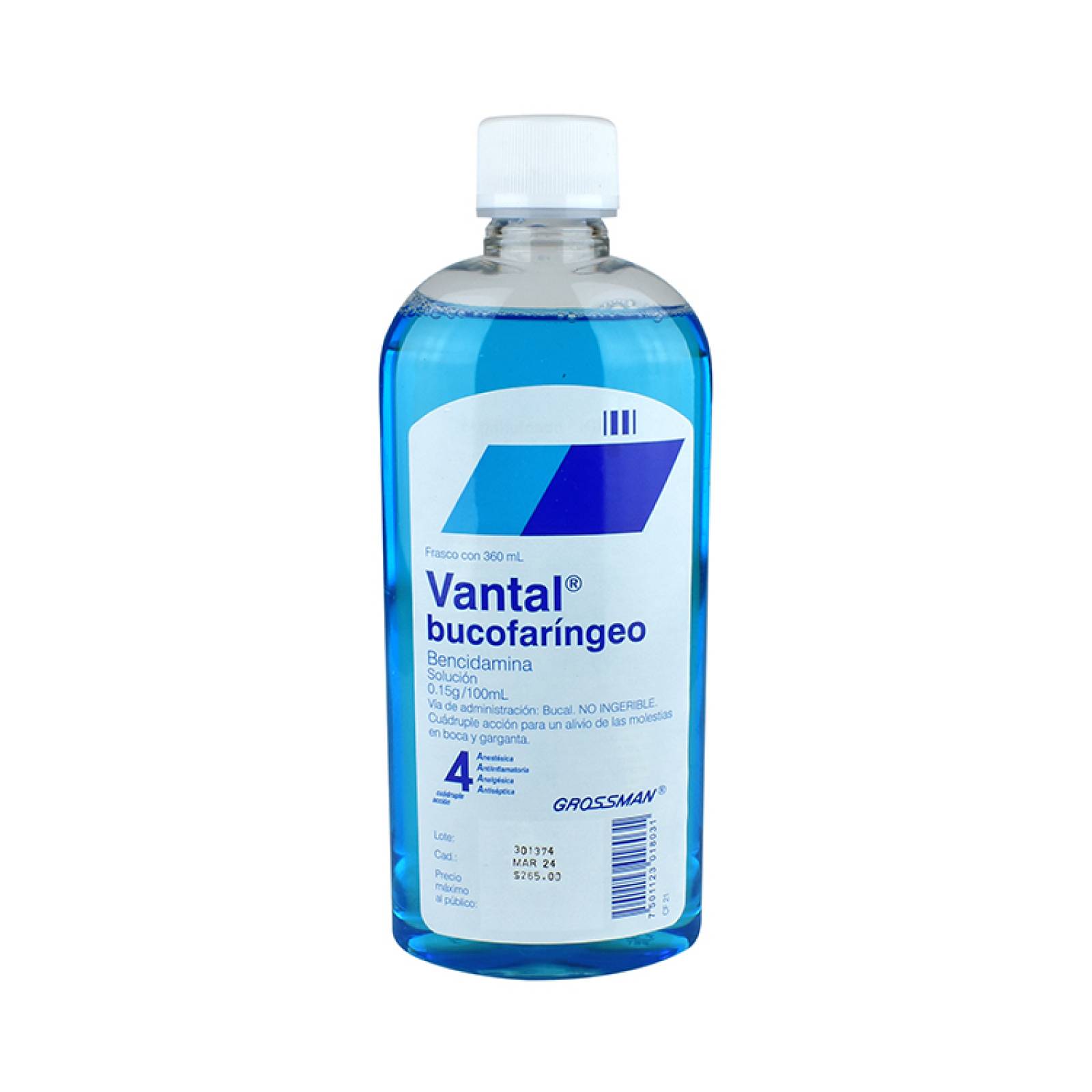 Vantal Bucofaringeo 1 Frasco Solucion 360 Ml