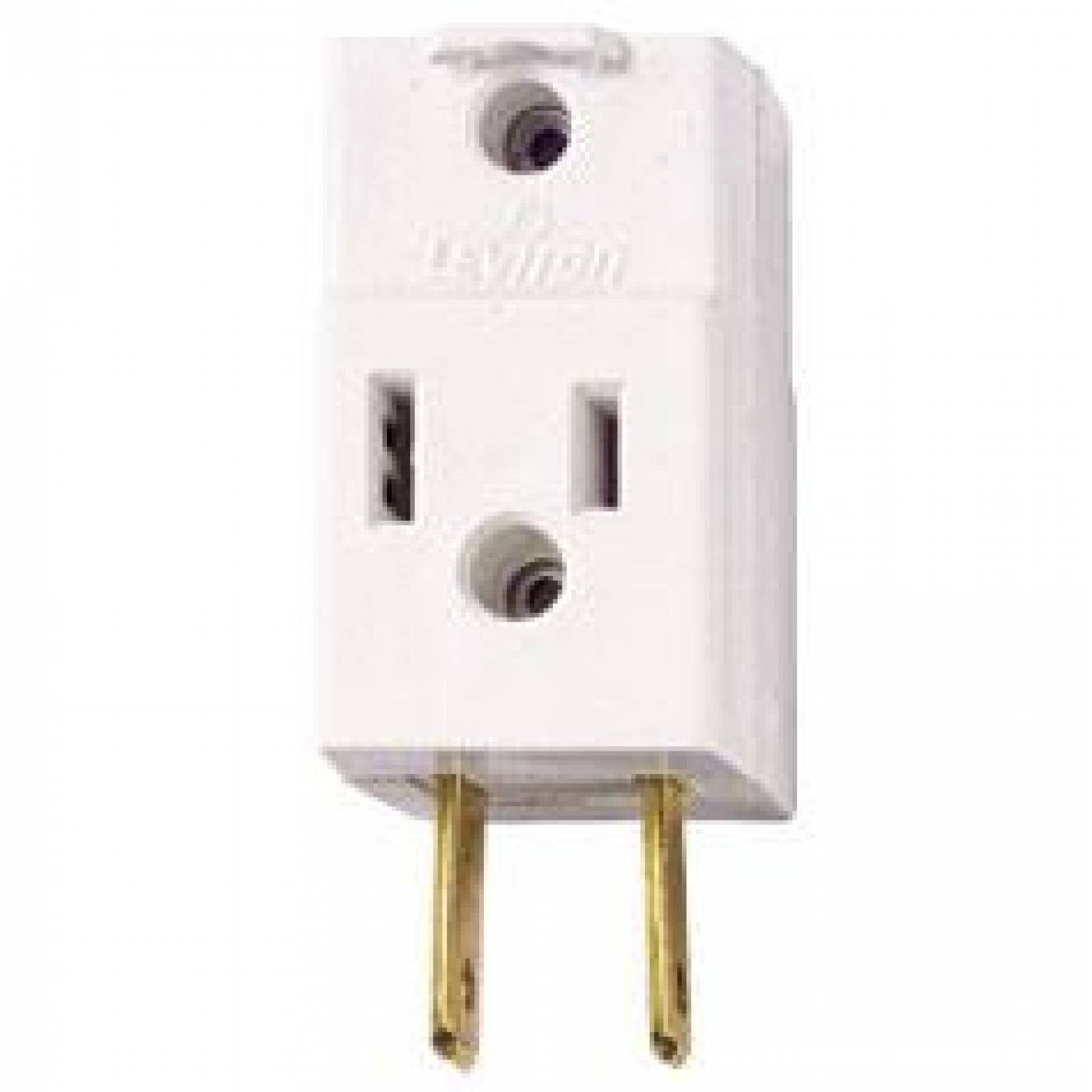 CLAVIJA DE CUBO 125 VOLTS BLANCO LEVITON