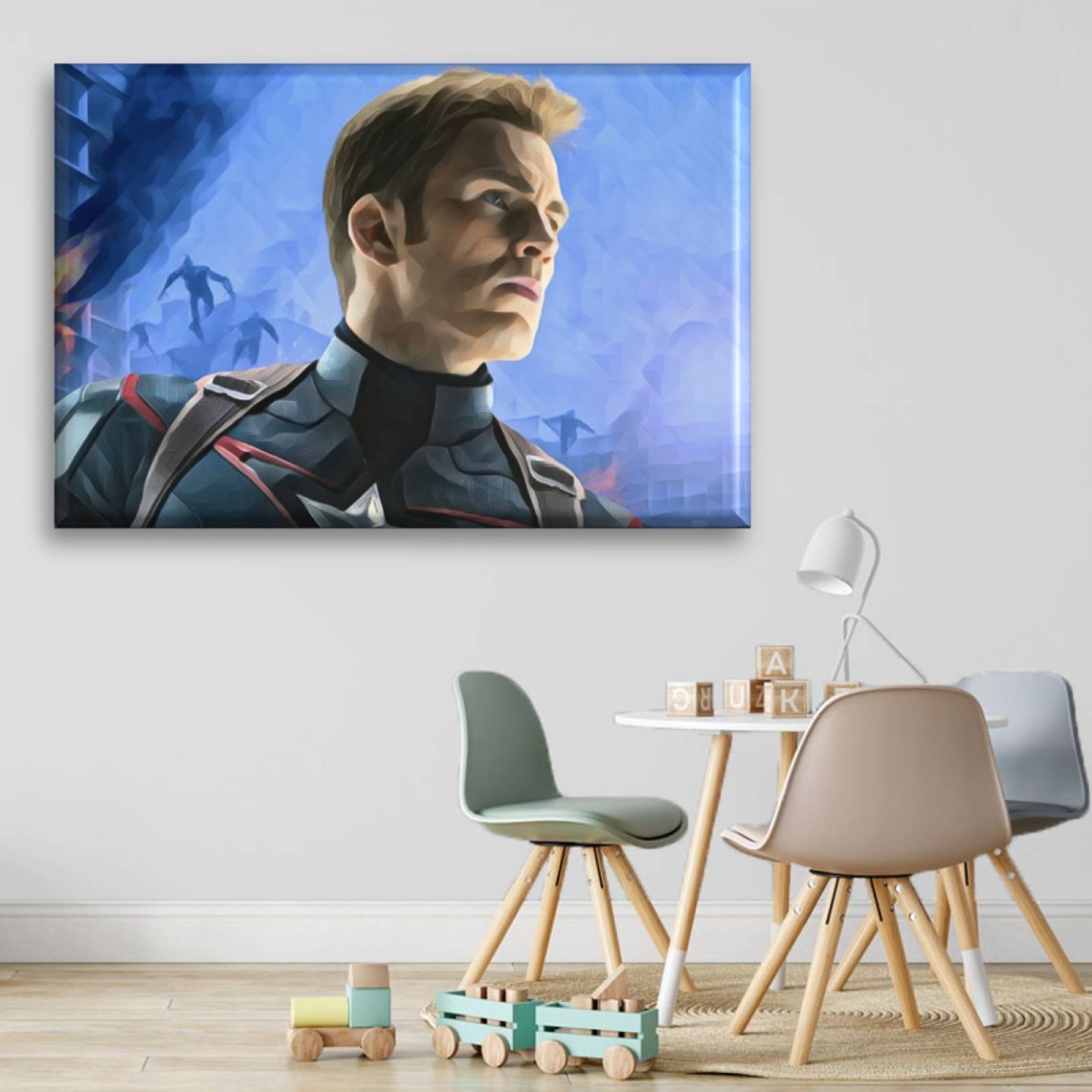 Cuadro Canva Decorativo Capitán América Avenger 90X60 cm