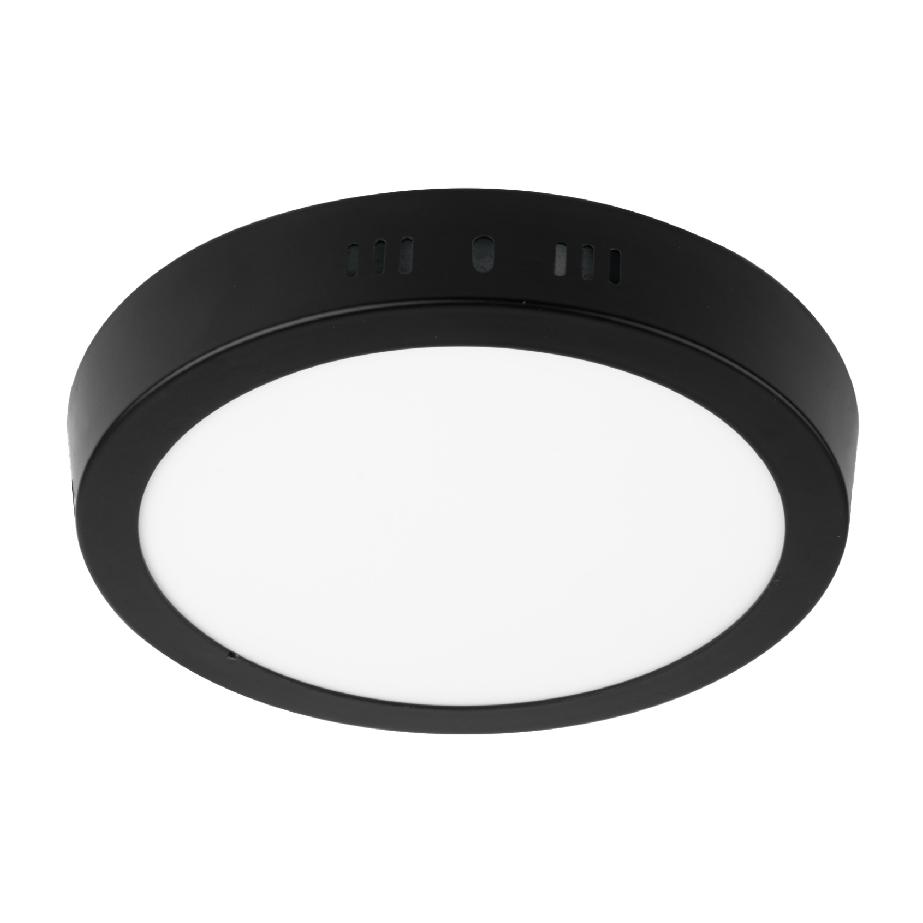 Luminario Led Tipo Plaf N W Redondo Luz De D A Negro Volteck