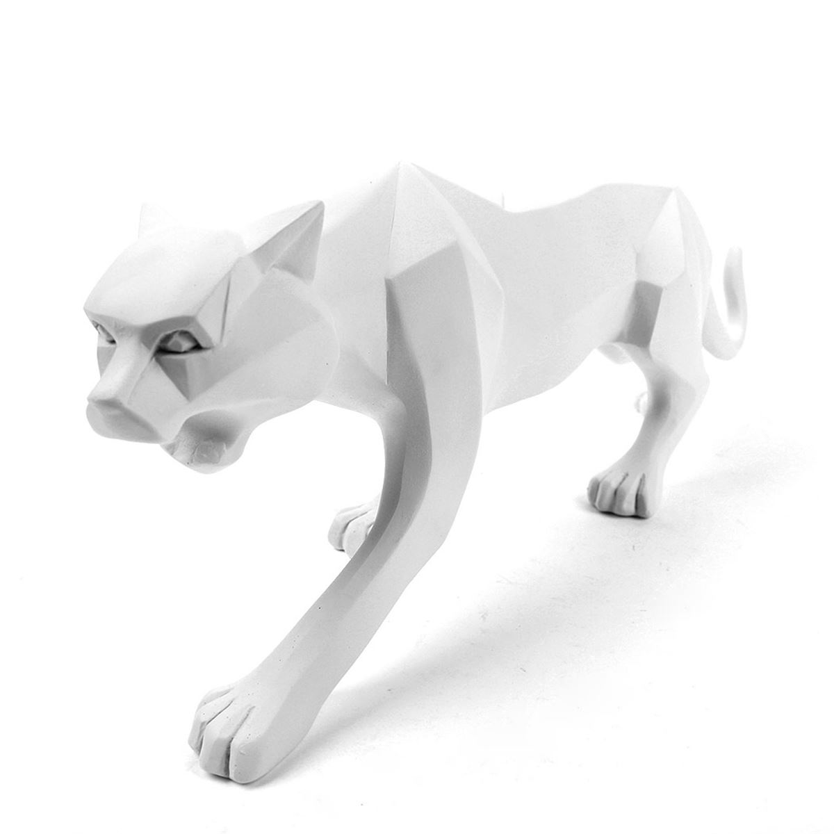 Figura Decorativa Resina Pantera Blanco