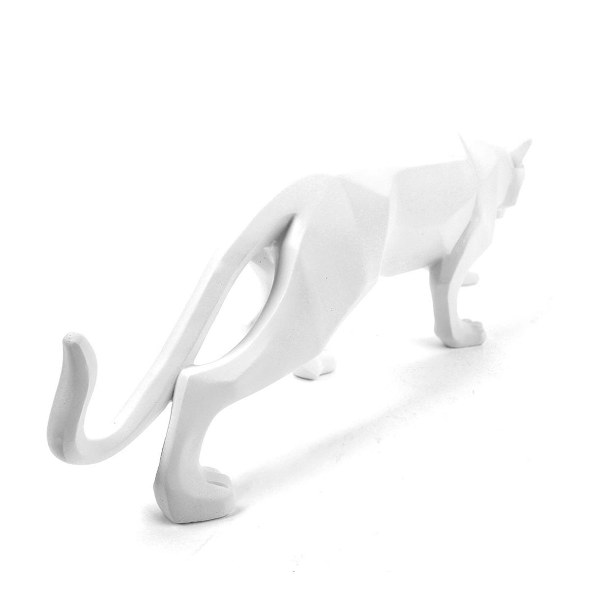 Figura Decorativa Resina Pantera Blanco