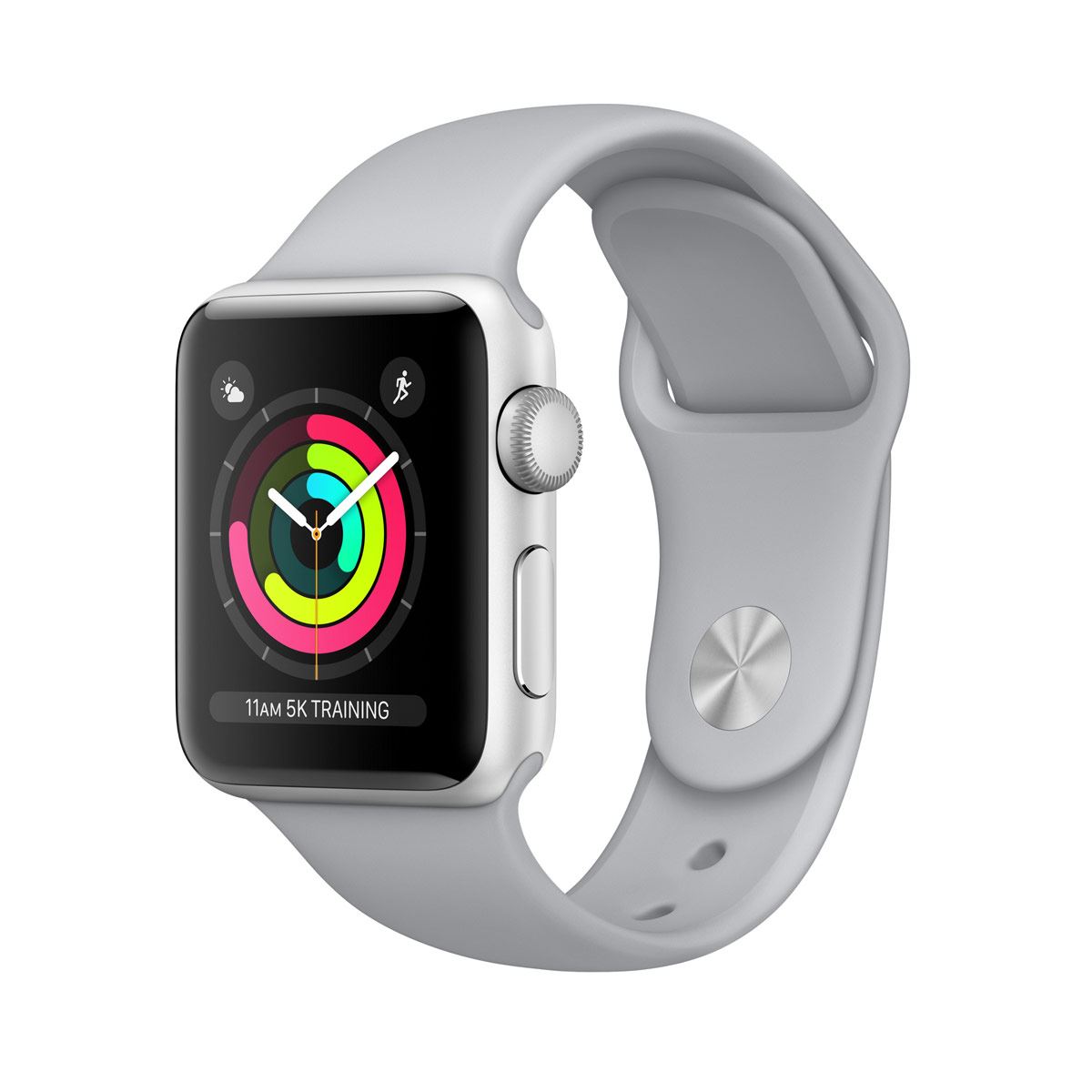 Apple Watch Series 3 GPS, 38mm Silver Aluminium con Banda Grey Sport