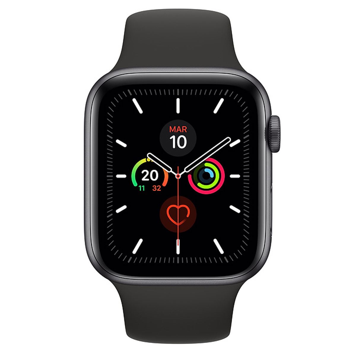 Apple Watch S5 44 Mm Gris Espacial Con Correa Negra