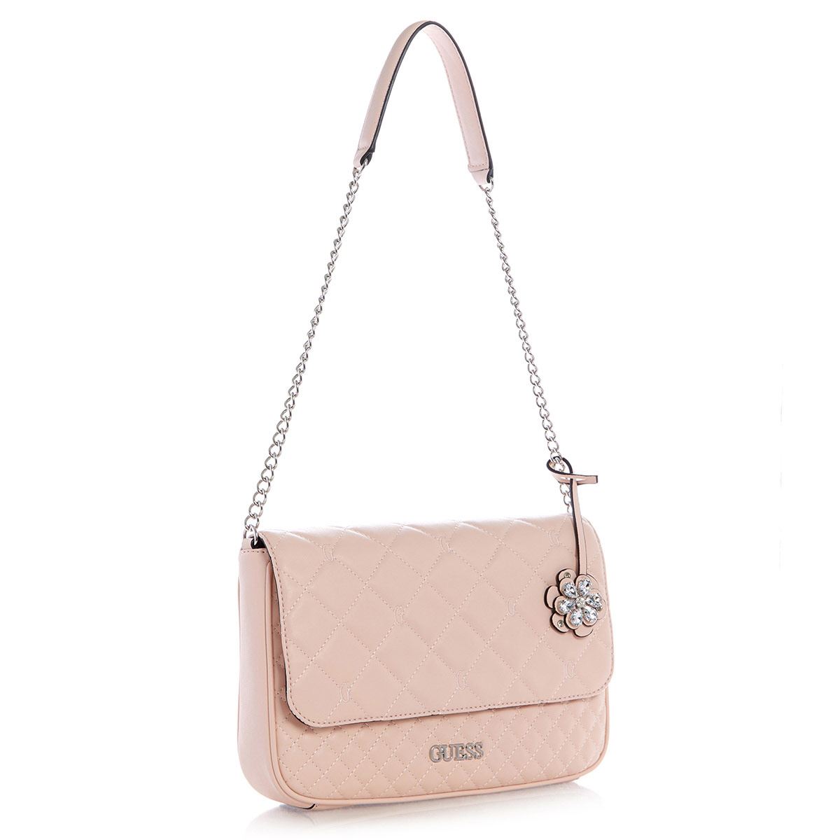 Bolsa Guess Factory Gretna crossbody flap rosa claro LE820921