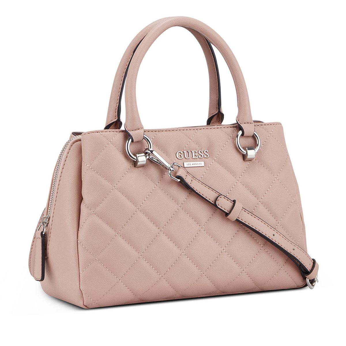 Bolsa Guess Factory Estilo Satchel En Color Rosa Viejo Modelo Vy871106-Pwd