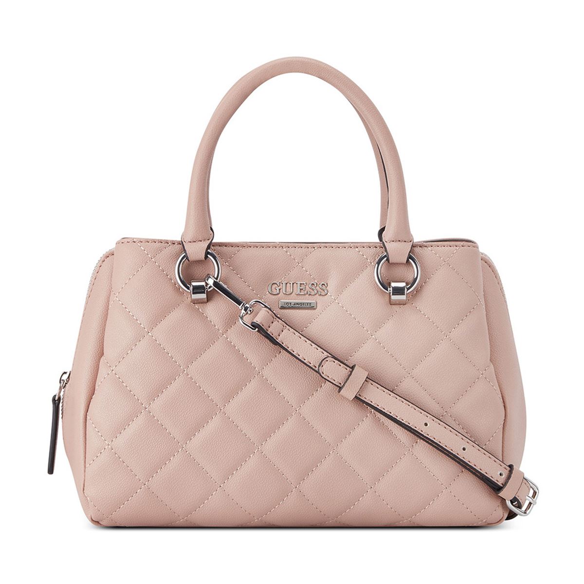 Bolsa Guess Factory Estilo Satchel En Color Rosa Viejo Modelo Vy871106-Pwd