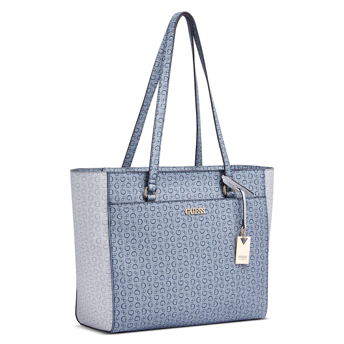 Bolsa Guess Factory Estilo Tote En Color Azul Logo Modelo Ag885125-Bmt