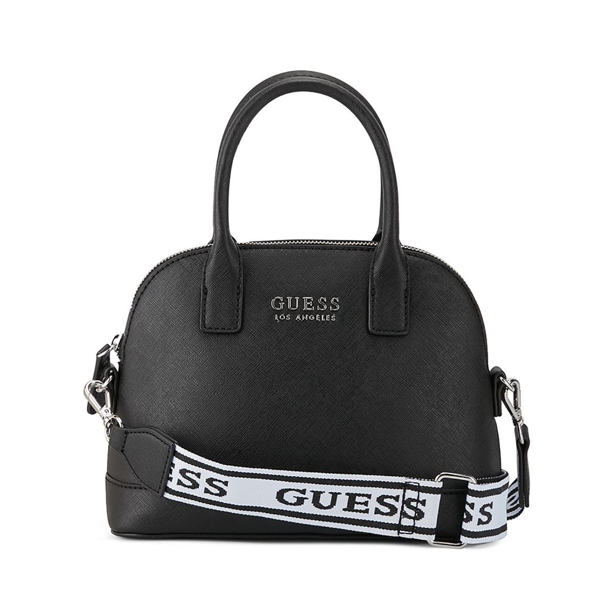 Bolsa Guess Factory Estilo Small Satchel En Color Negro Modelo Sf885905-Bla