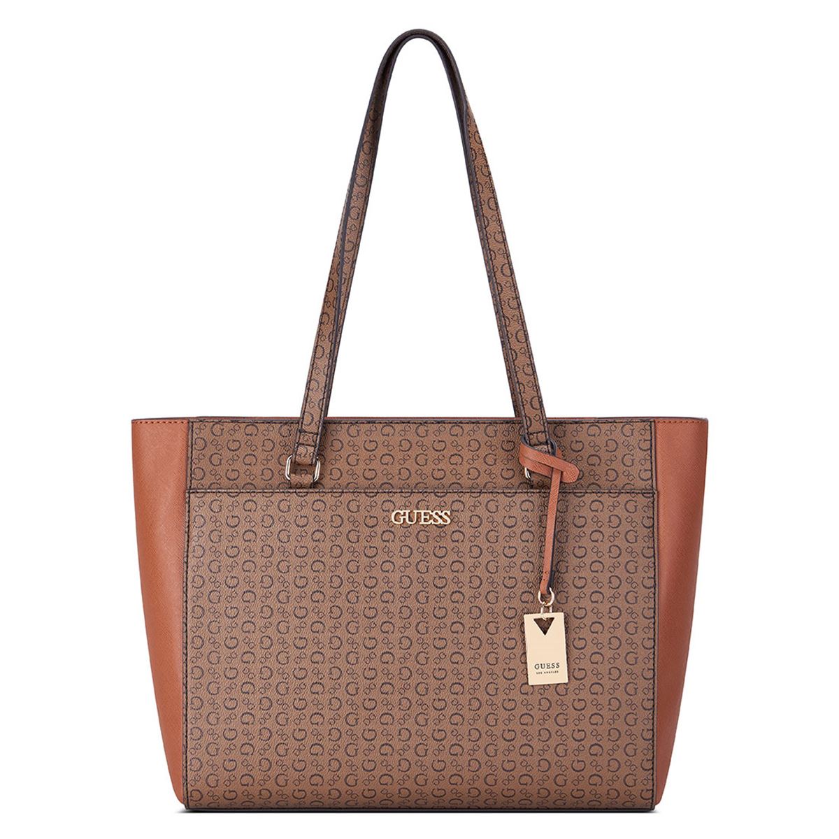 Bolsa Guess Factory Estilo Tote En Color Café Modelo Sg885125-Coc