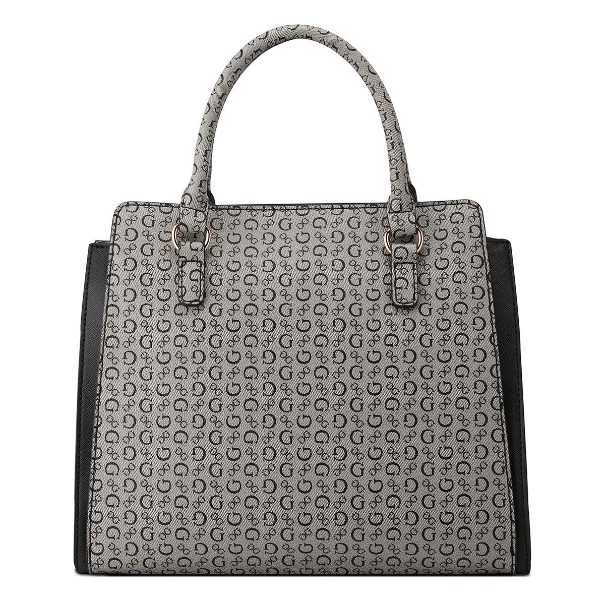 Bolsa Guess Factory Estilo Satchel En Color Negro Modelo Vg885606-Bla