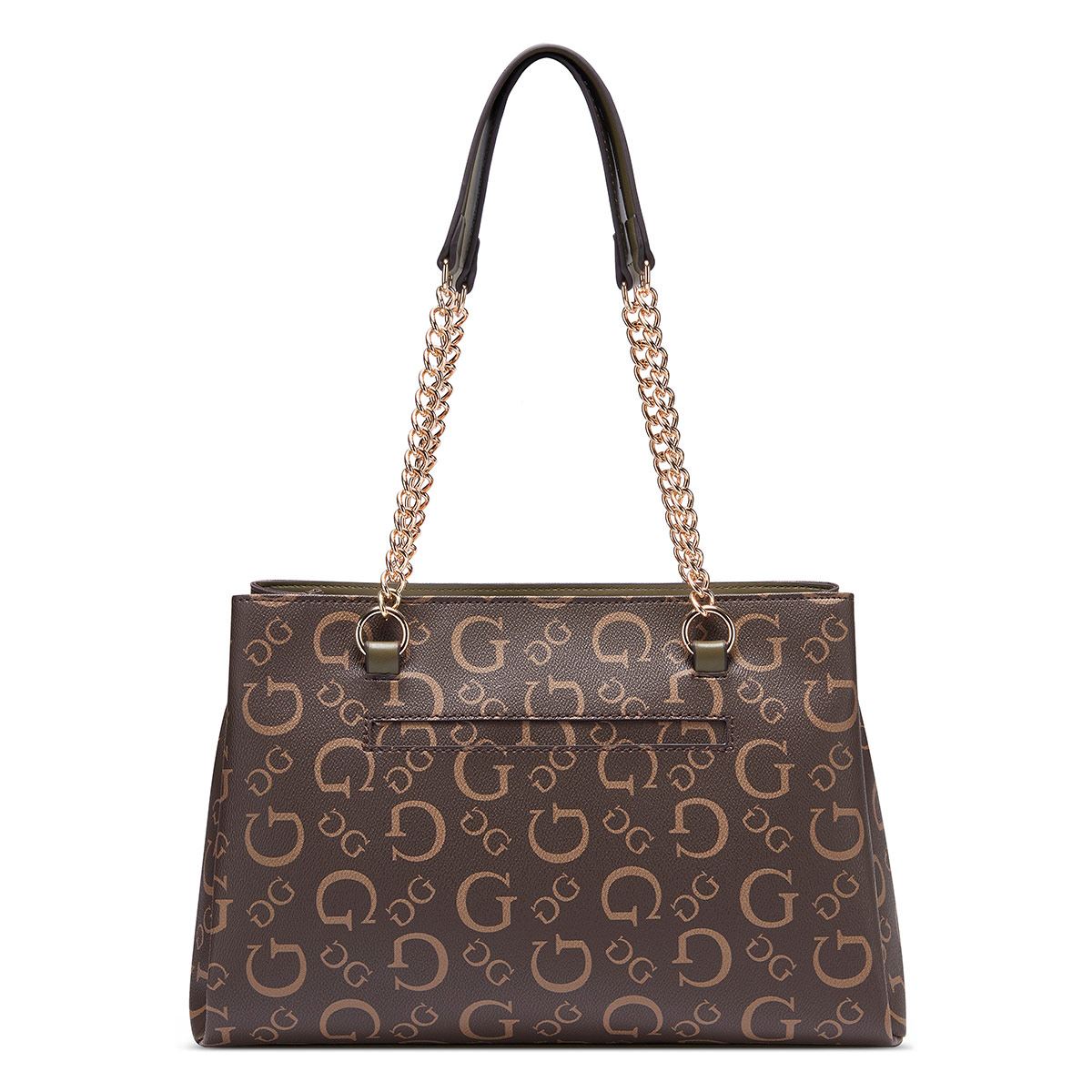 Bolsa Satchel en color Café Guess Factory