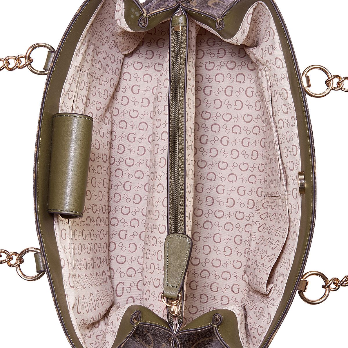 Bolsa Satchel en color Café Guess Factory