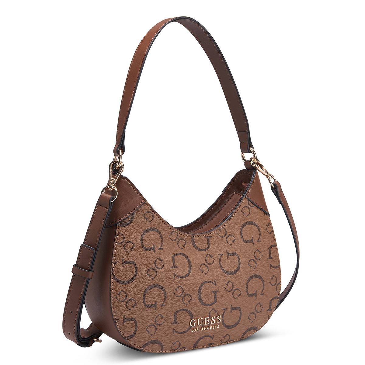 Bolsa Guess Factory Top Zip en color Café