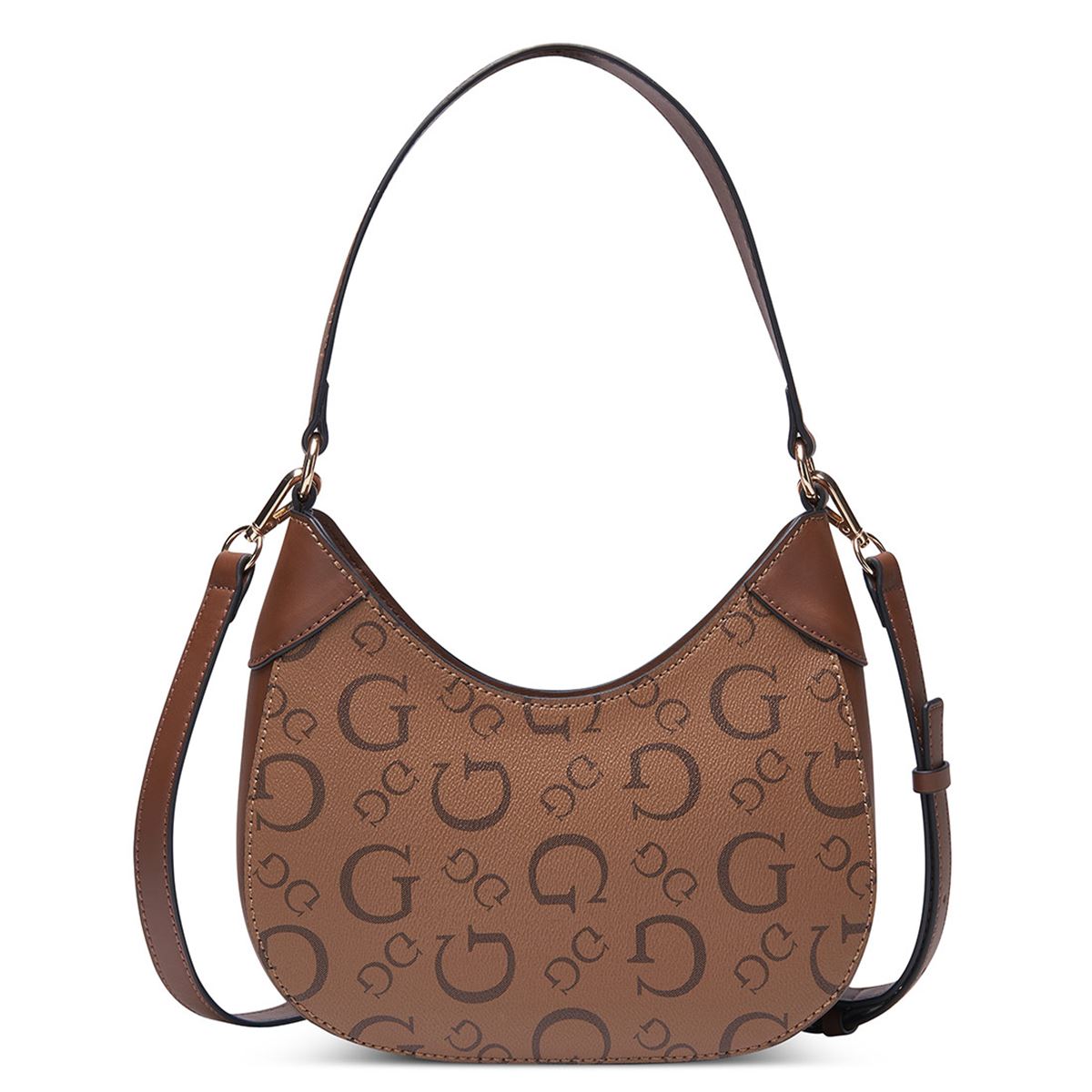 Bolsa Guess Factory Top Zip en color Café