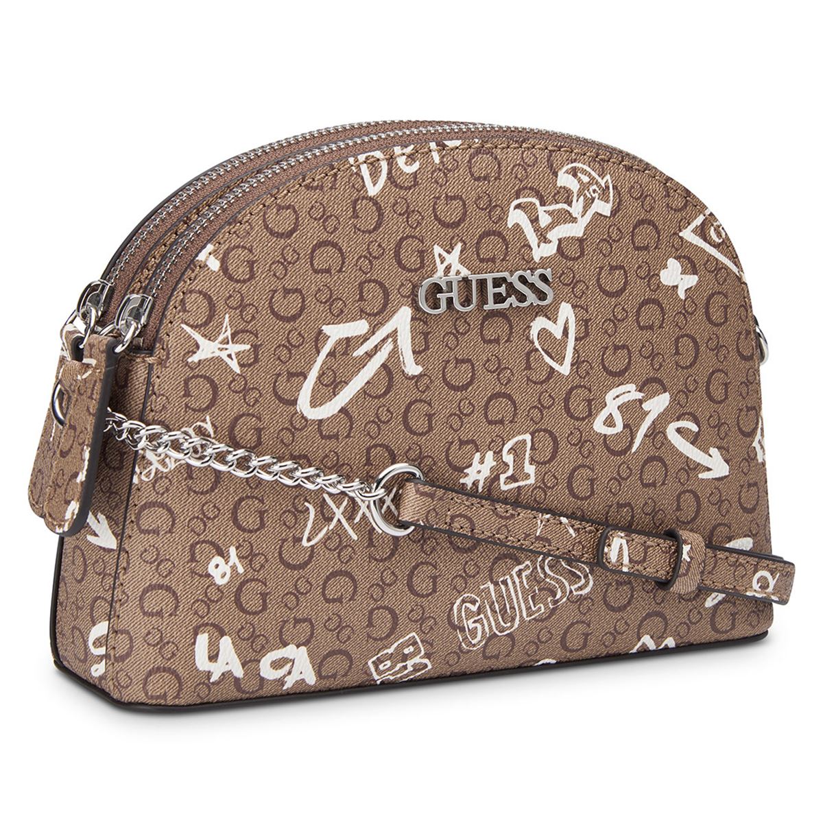 Bolsa Guess Factory Crossbody en color Café