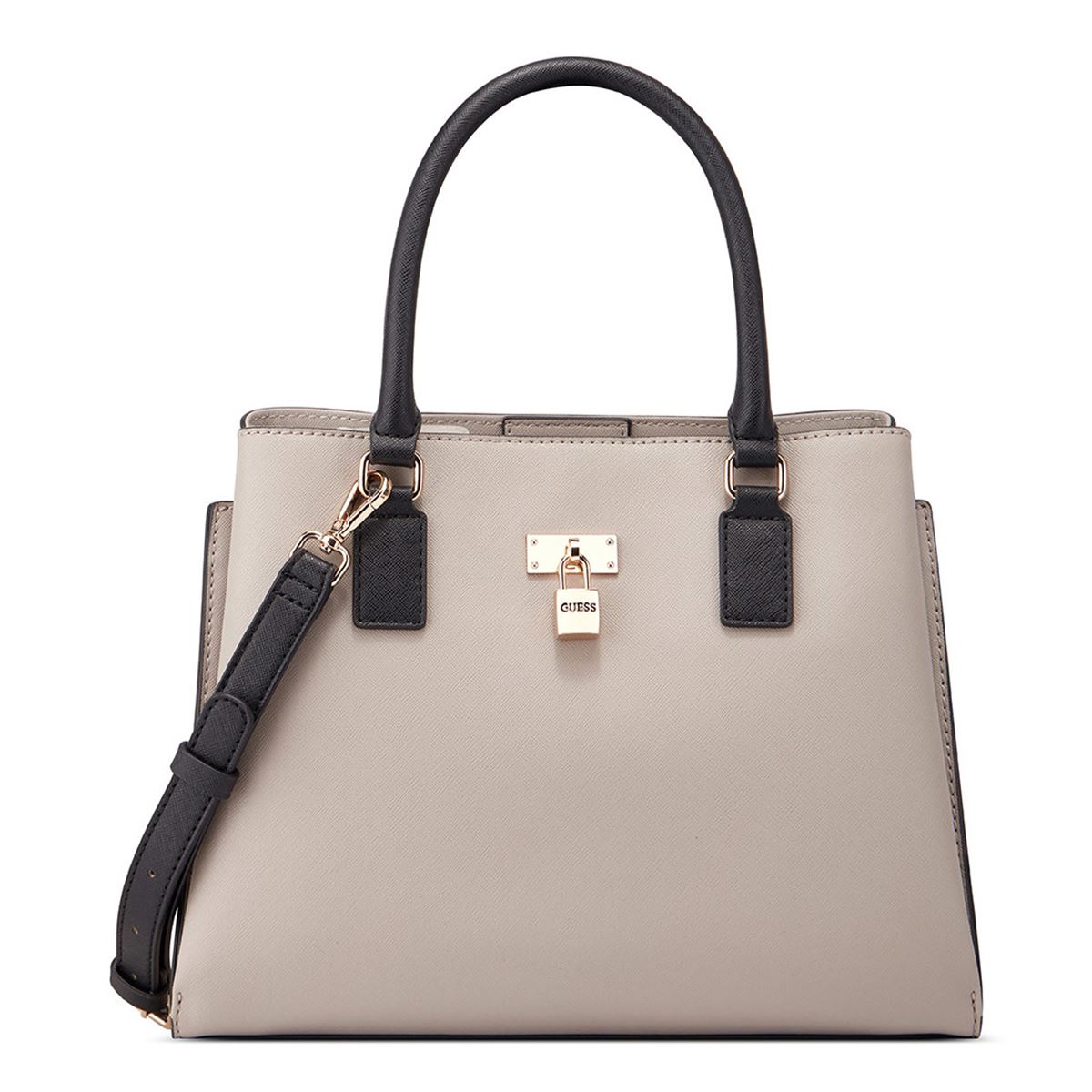 Bolsa Satchel En Color Gris Claro Guess Factory