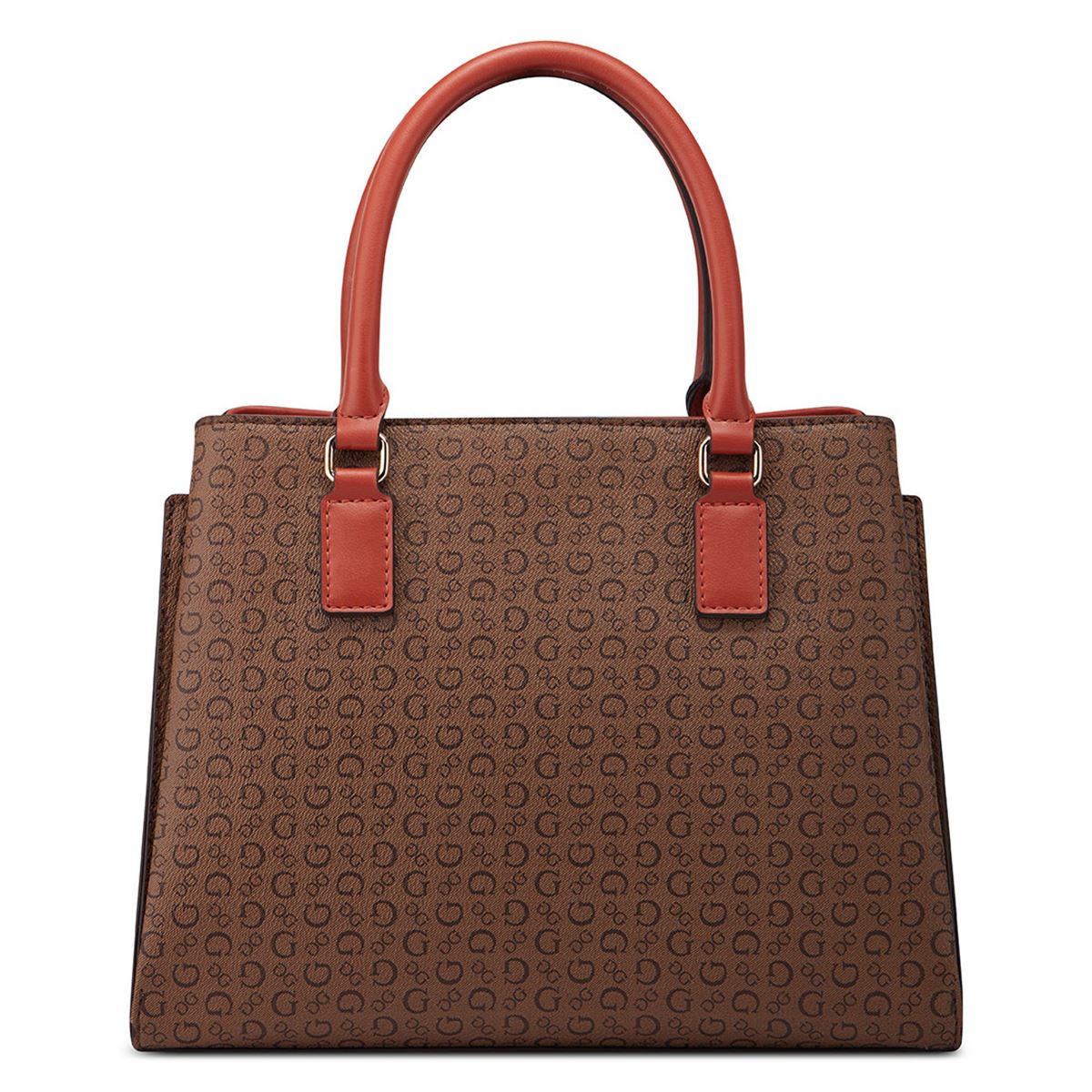 Bolsa Satchel En Color Café Medio Guess Factory